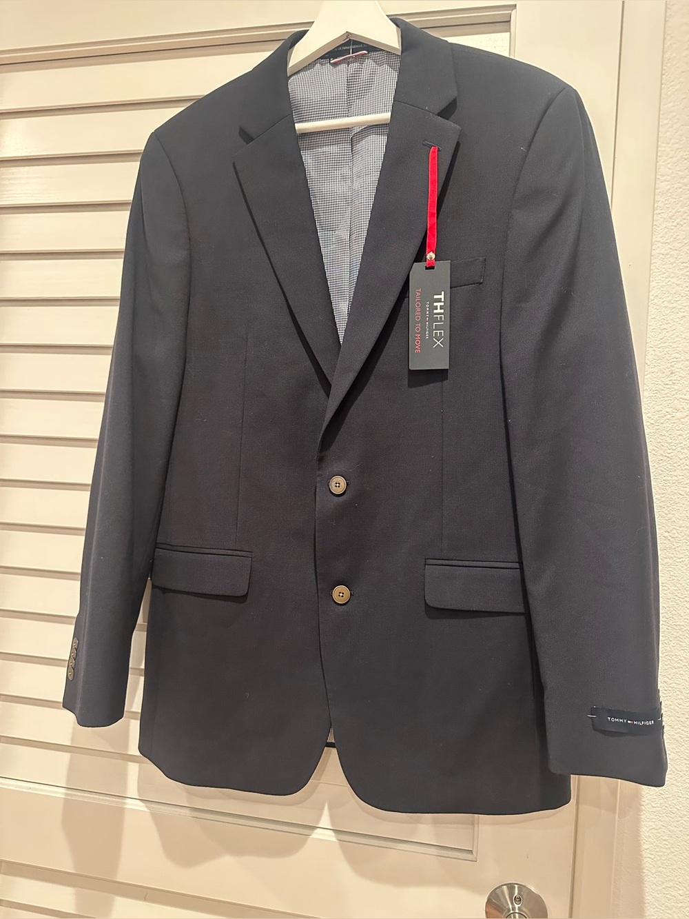 New Tommy Hilfiger THFlex Oscar Blue Single Breasted Blazer 40 Long MSRP $295